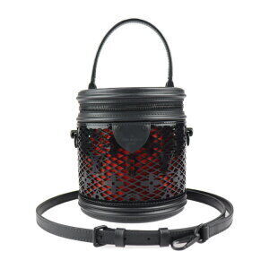 LOUIS VUITTON Cannes Monogram Lace Handbag black red leather Vanity bag shoulder